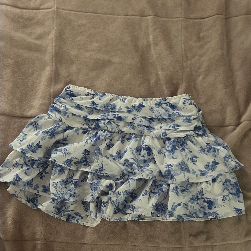 Floral Blue and White Women's Skirt